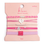 Hope Silver and Pink Breast Cancer Awareness Hair Tie Bracelets