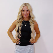 Mock Neck Cutout Crop Top
