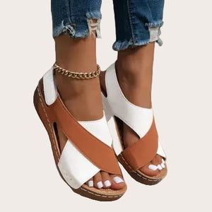 Women’s Colorblock Crossed Wedge Sandals