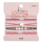 Wish Pink Bow and Star Hair Tie Bracelet