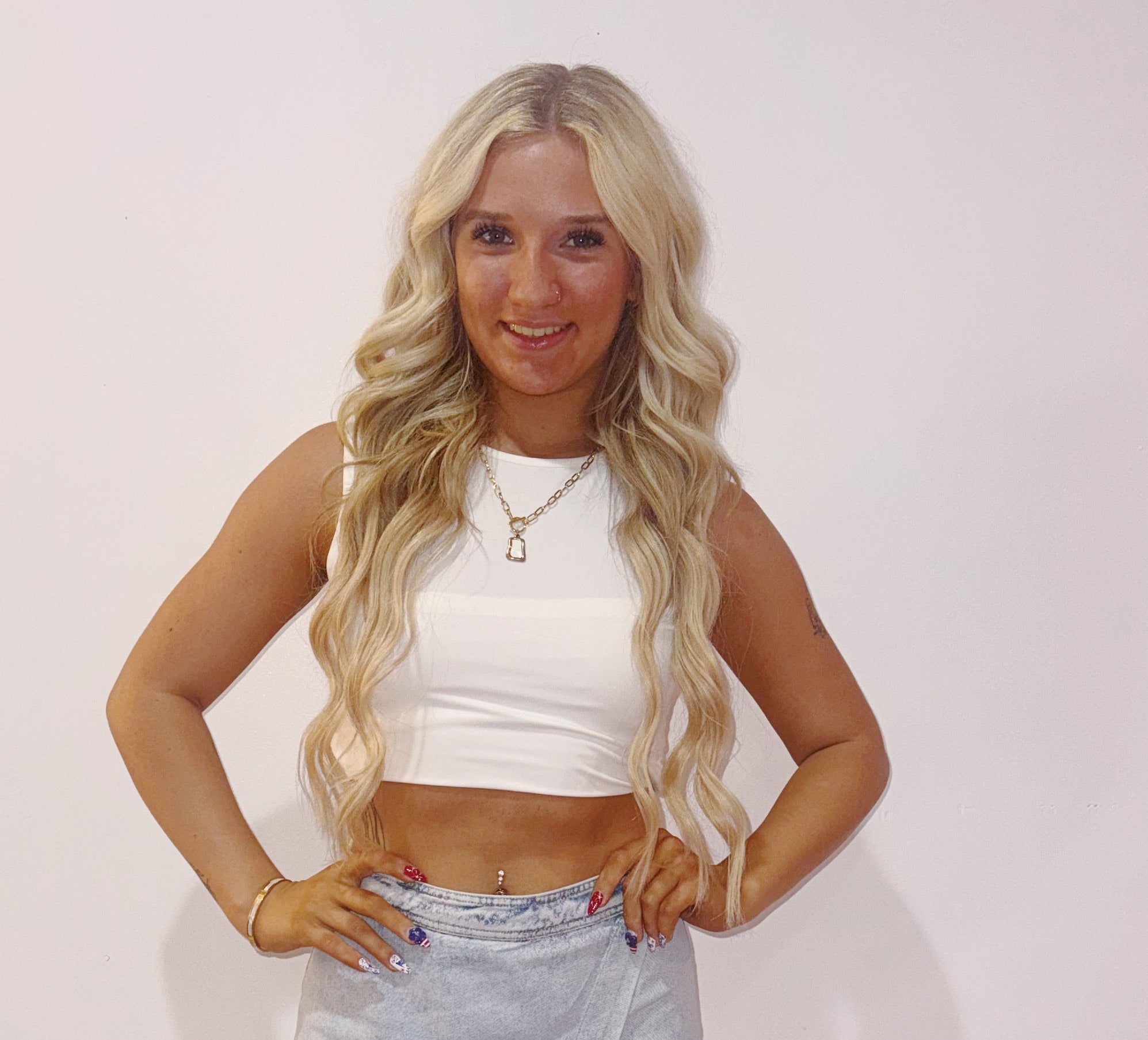 Mock Neck Cutout Crop Top