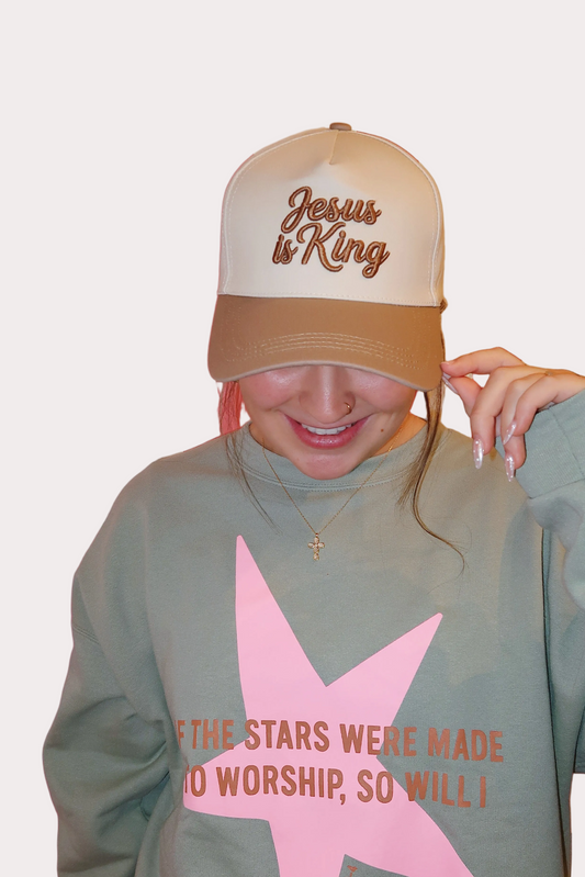 Jesus Is King Two Tone Cotton Hat