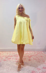 One-Shoulder Bow Mini Dress