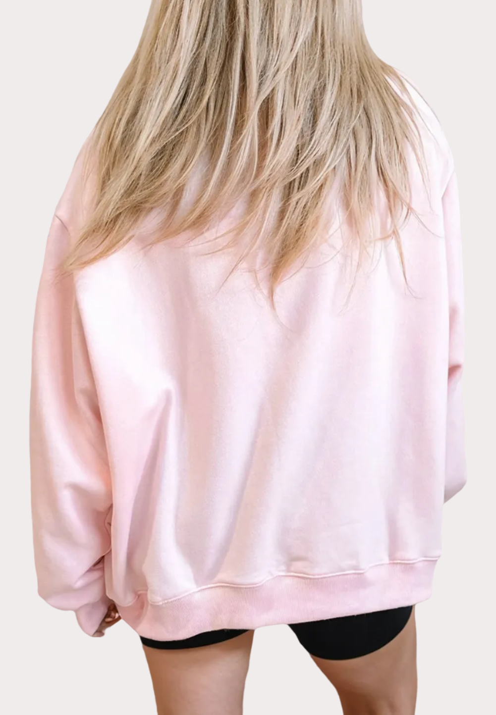 Oversize Blessed Embroidered Mock Neck Sweatshirt