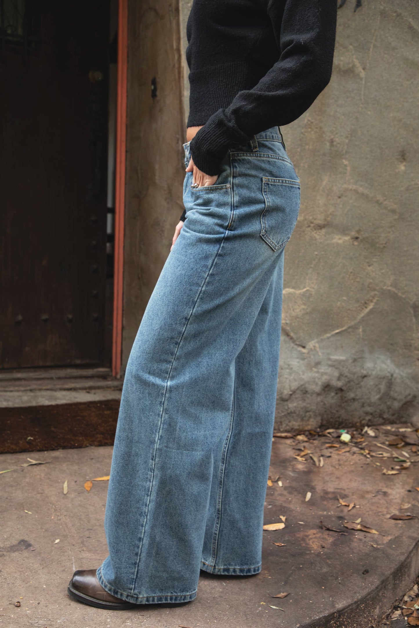 Vintage Wash Low-Rise Jeans