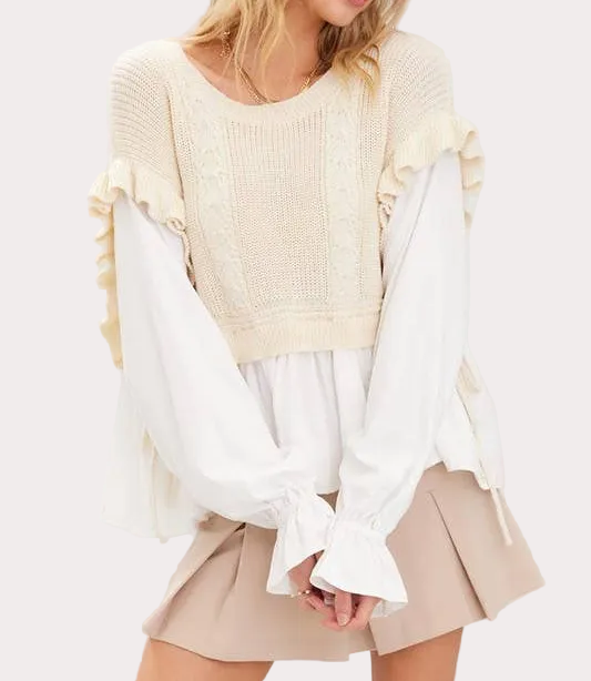 Knitted Vest And Blouse