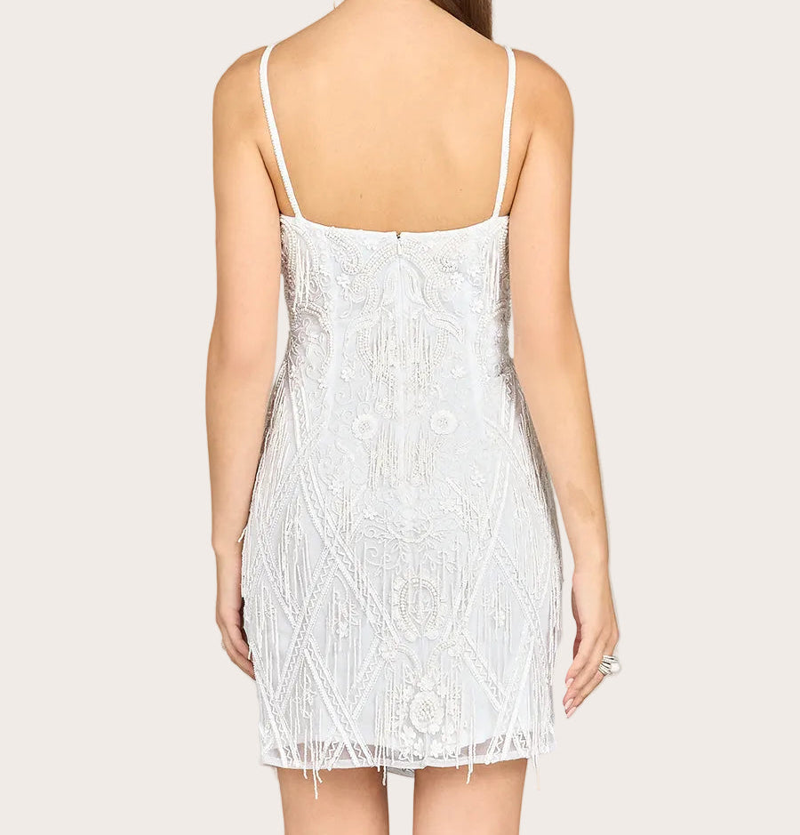 Beaded Fringe Mini Dress