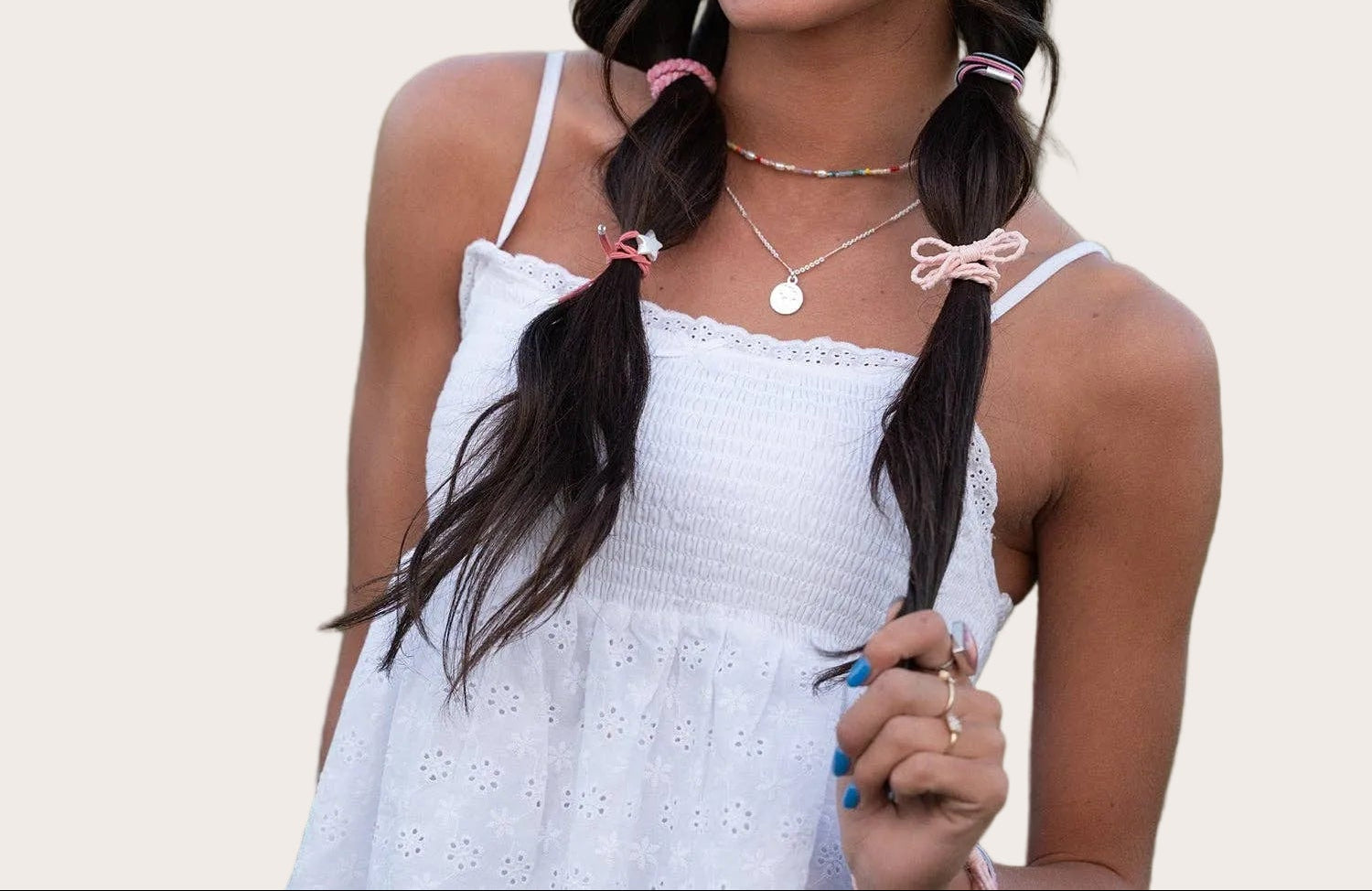 Wish Pink Bow and Star Hair Tie Bracelet