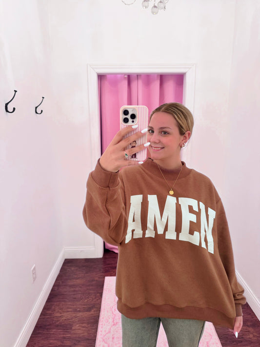 WWJD & AMEN Reversible Mock Neck Sweatshirt