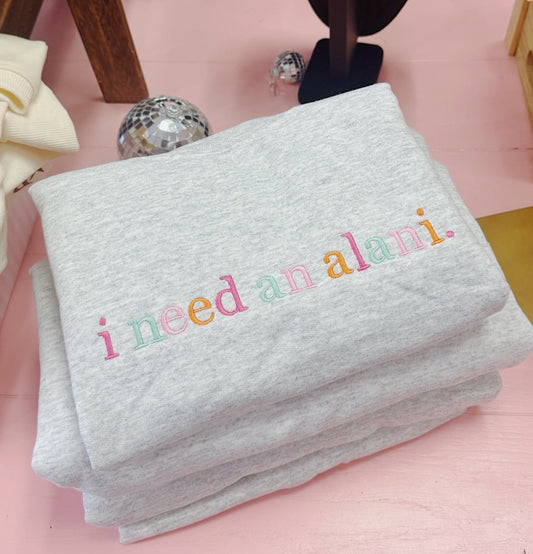 I need a drink Embroidered Crewneck | Sweatshirt