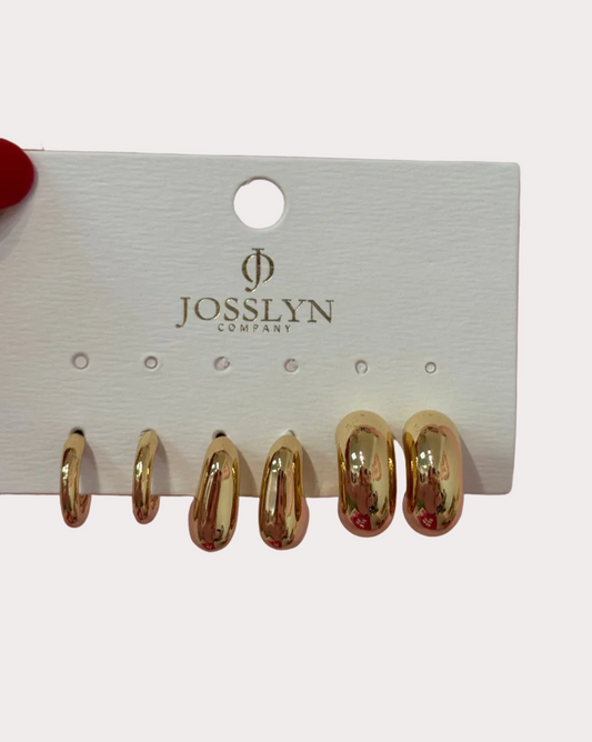 Bubble Hoop Huggie Trio Earrings