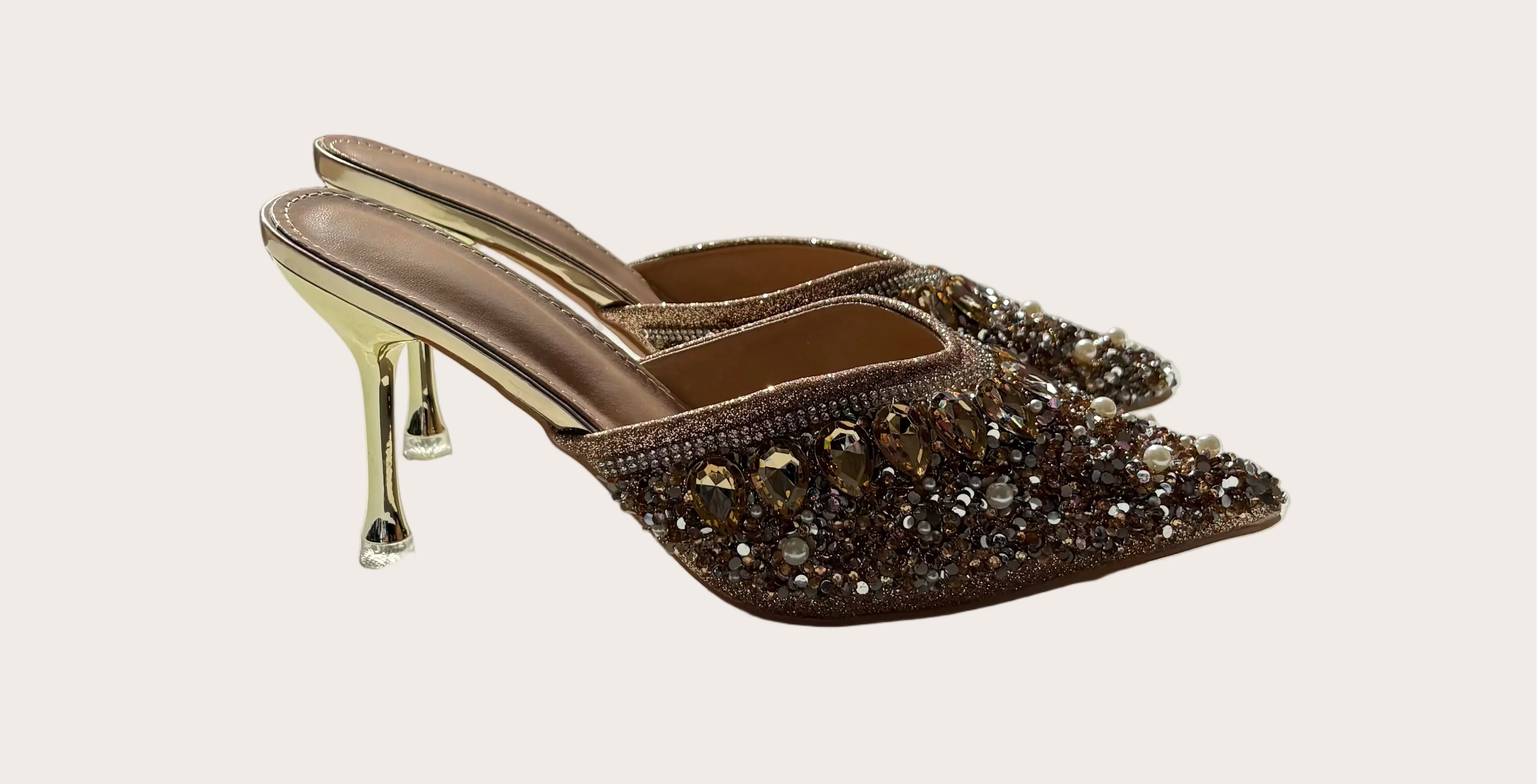 Embellished Pointed Toe Mules