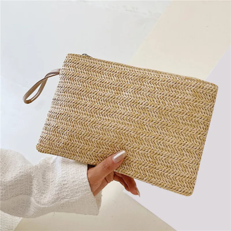 Straw Wristlet Clutch