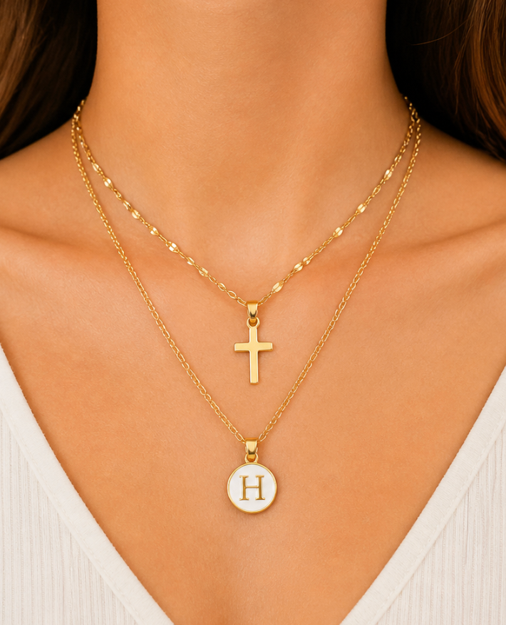 Initial Wish Layered Necklace