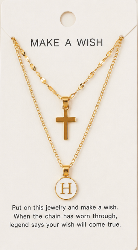 Initial Wish Layered Necklace