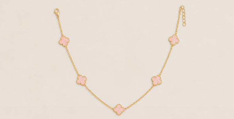 The Blush Clover Charm Necklace