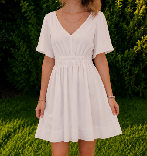 Sunday Stroll Smocked Mini Dress