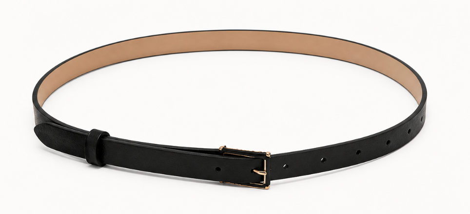The Everyday Black & Gold Buckle Belt