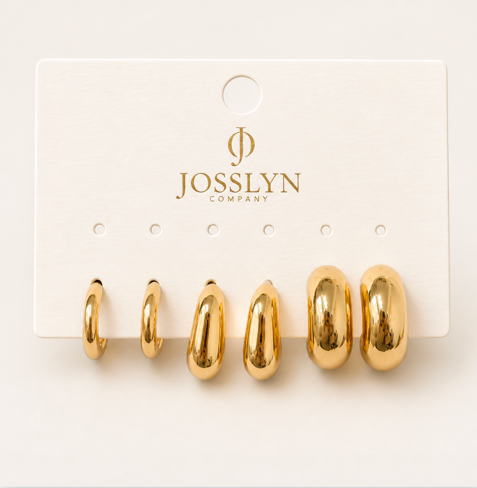 Bubble Hoop Huggie Trio Earrings