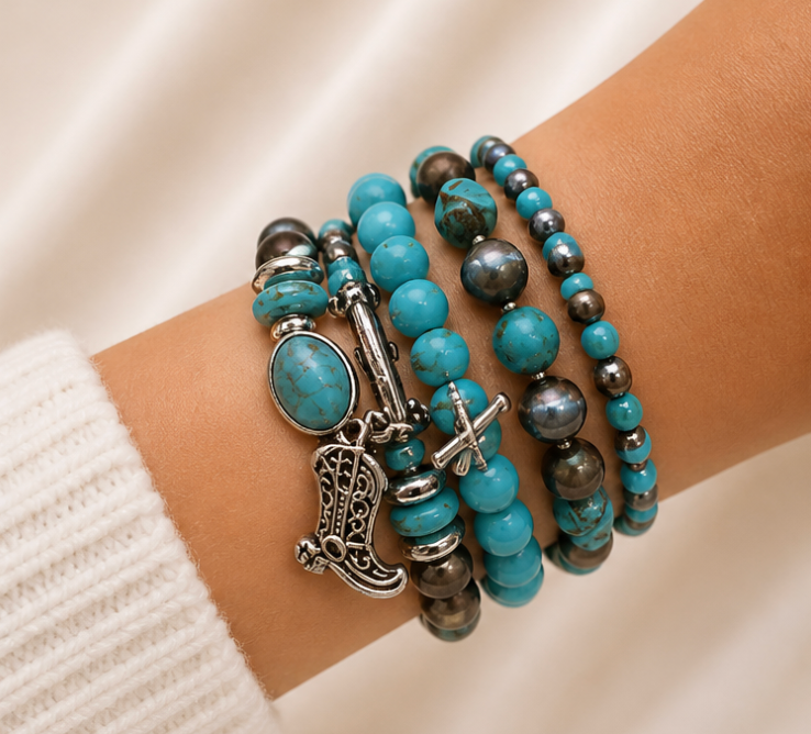 Turquoise Cowgirl Stack Set
