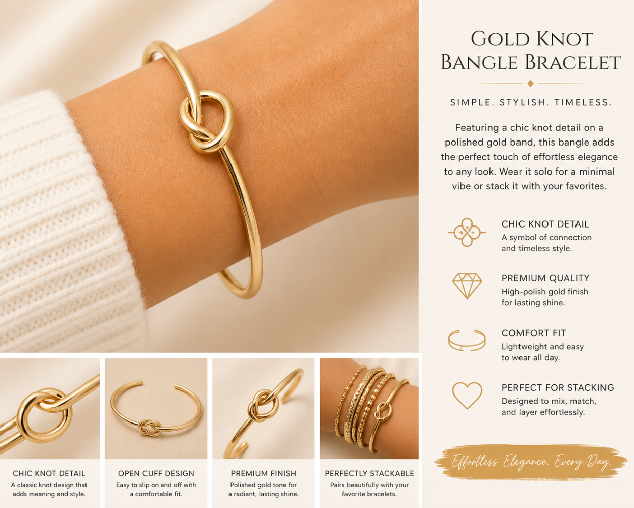 Golden Knot Bangle