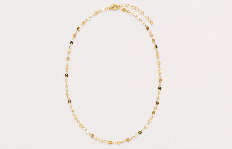 Golden Dainty Disc Necklace