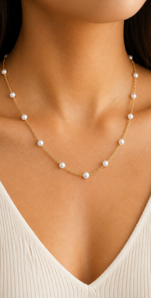 Dainty Pearl Glow Necklace