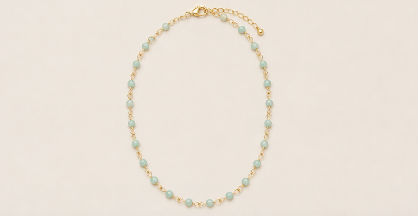 Seafoam Beaded Glow Necklace