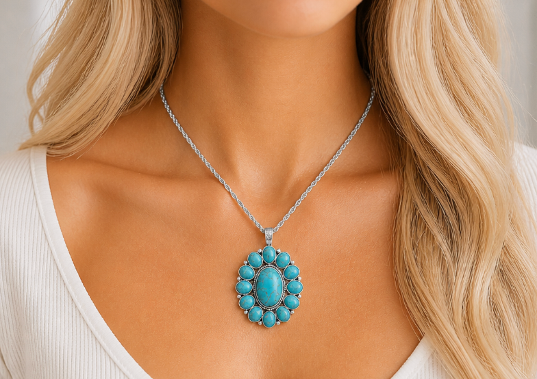 Desert Bloom Turquoise Necklace