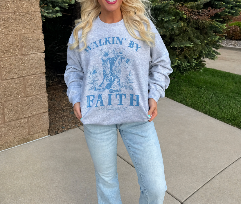 Walkin by Faith Crewneck