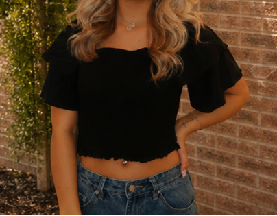 Smocked Ruffle Sleeve Top