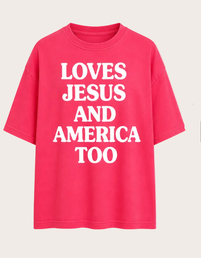Loves Jesus & America Too Vinyl Graphic Tee