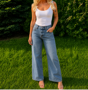 Vintage Wash Low-Rise Jeans