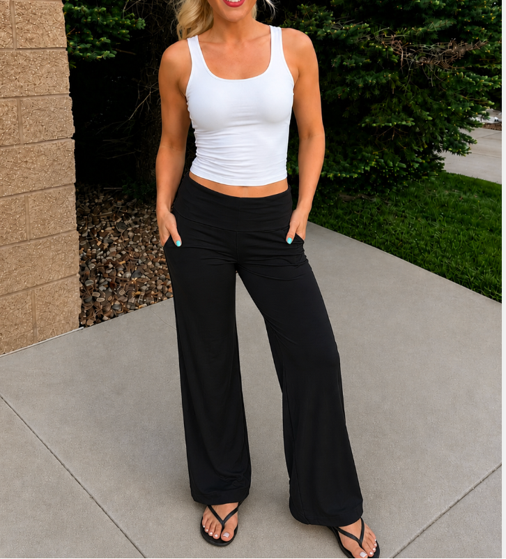 Fold Over Straight Leg Leggings
