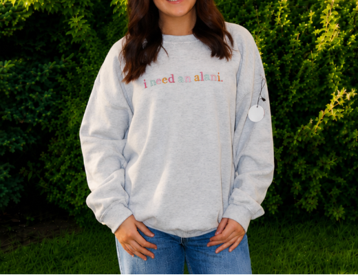 I need a drink Embroidered Crewneck