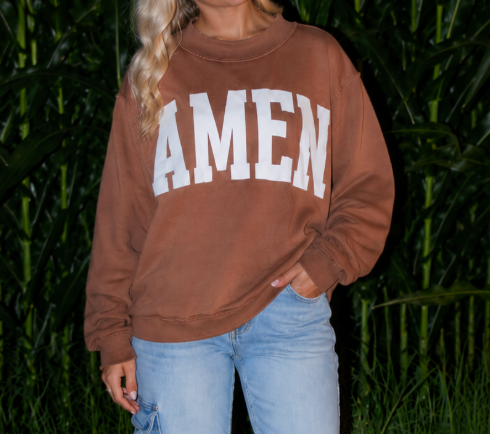 WWJD & AMEN Reversible Mock Neck Sweatshirt