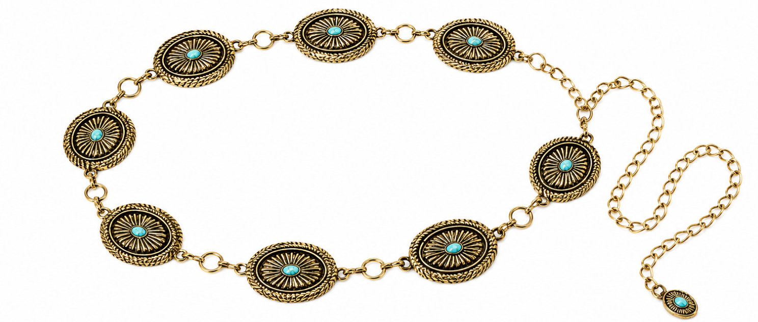 Desert Moon Turquoise Chain Belt
