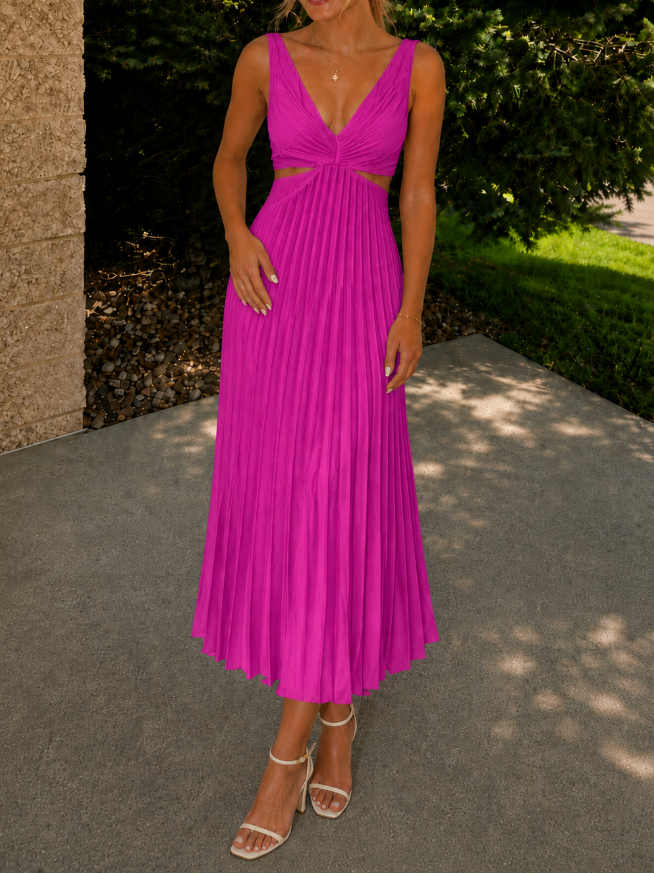 Sunset Stunner Pleated Mini Dress