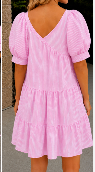 Pink Lemonade Balloon Sleeve Babydoll Dress