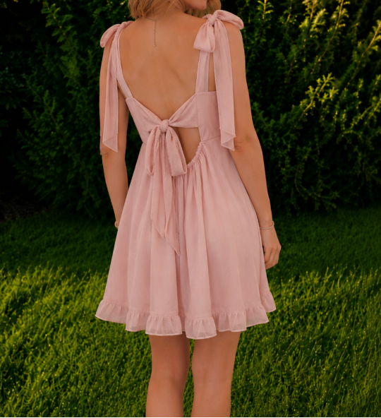 Blushing Bow Babydoll Dress