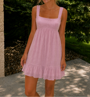 Pink Petal Bow Empire Mini Dress
