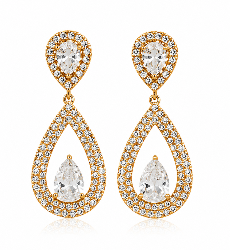 Champagne Spark Drop Earrings