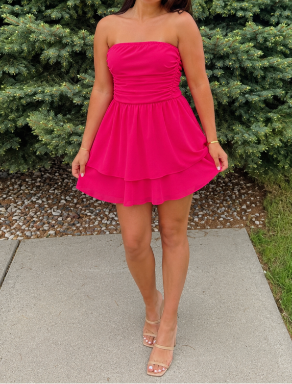 Hot Shot Ruched Mini Dress