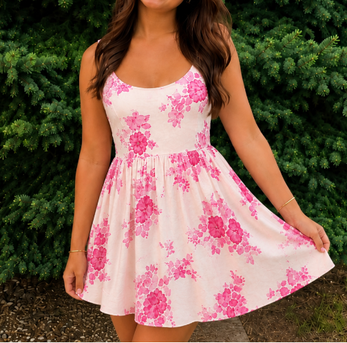 Rosy Reverie Babydoll Dress