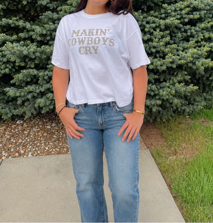 Makin' Cowboys Cry Boxy Crop Top