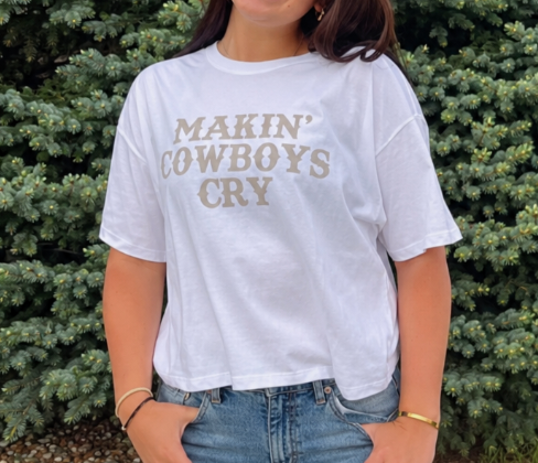 Makin' Cowboys Cry Boxy Crop Top