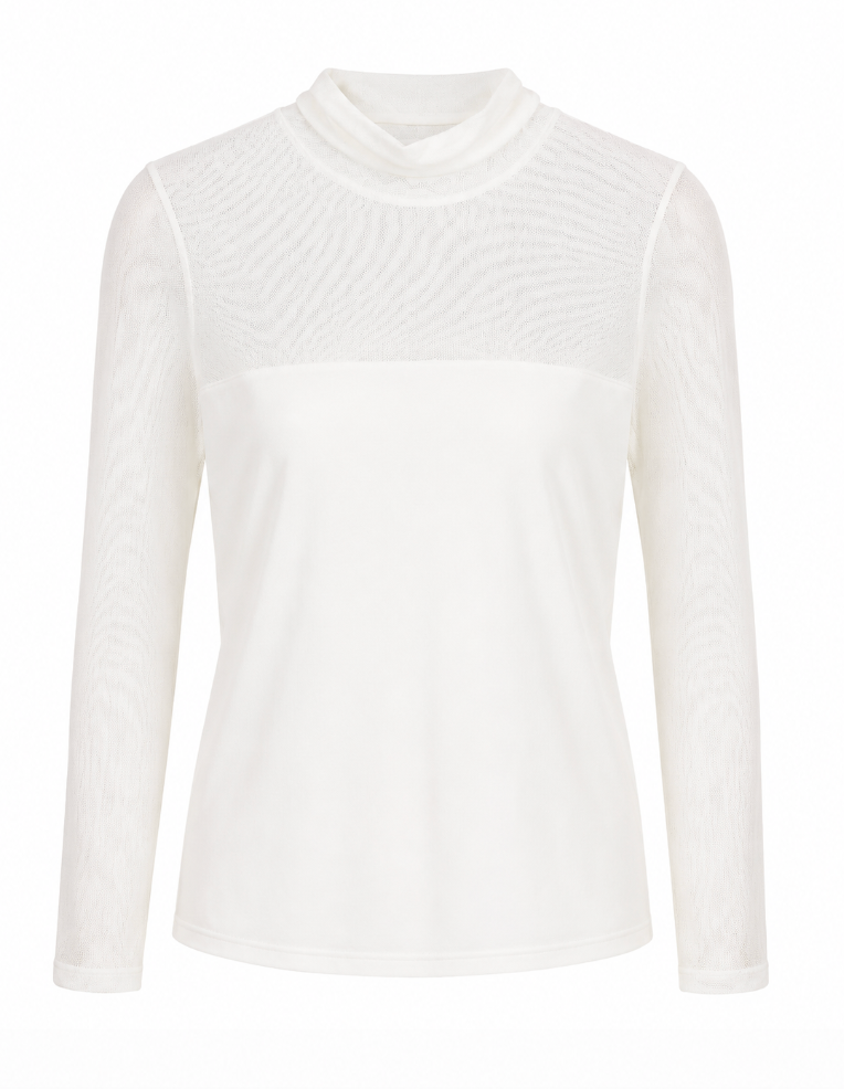Ivory Whisper Mesh Top