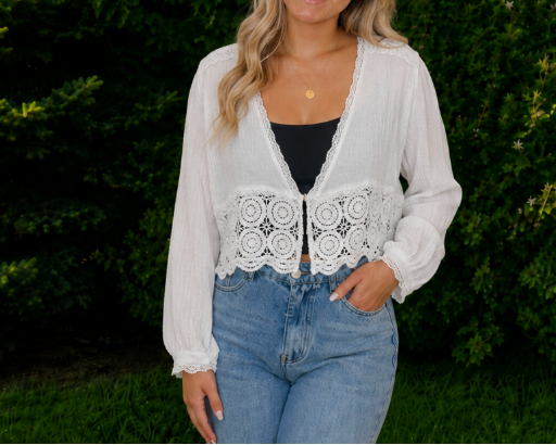Ivory Moonlight Lace Cardigan