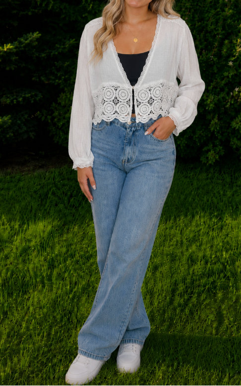 Ivory Moonlight Lace Cardigan