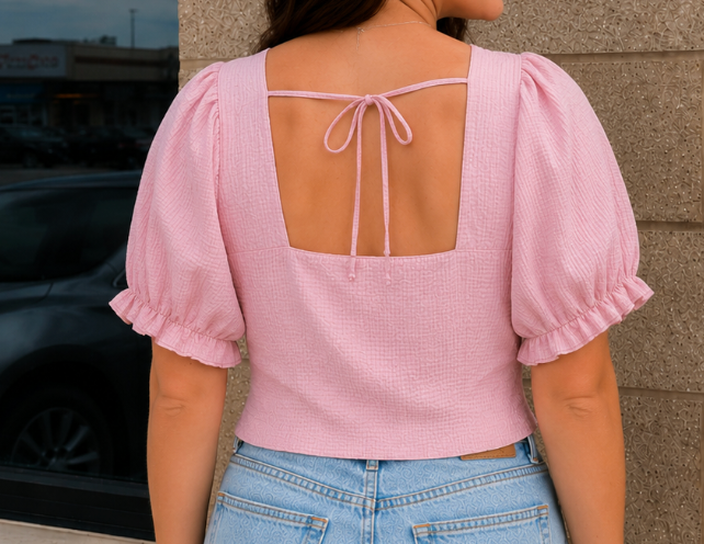 Blush Hour Tie-Back Top